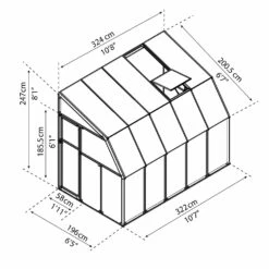 Rion Lean To Sun Room 6' Wide -Boo Greenhouses Shop RLT6SRM17