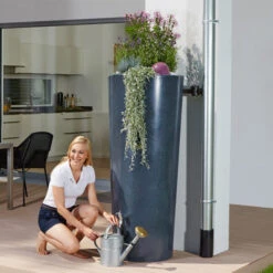 Gabbro Stone Effect Water Tank Plus Planter 350 Litres -Boo Greenhouses Shop image 105504