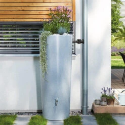 Gabbro Stone Effect Water Tank Plus Planter 350 Litres -Boo Greenhouses Shop image 105513